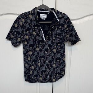 Paper Denim & Cloth Black Floral Short-Sleeve Button-Down Shirt
